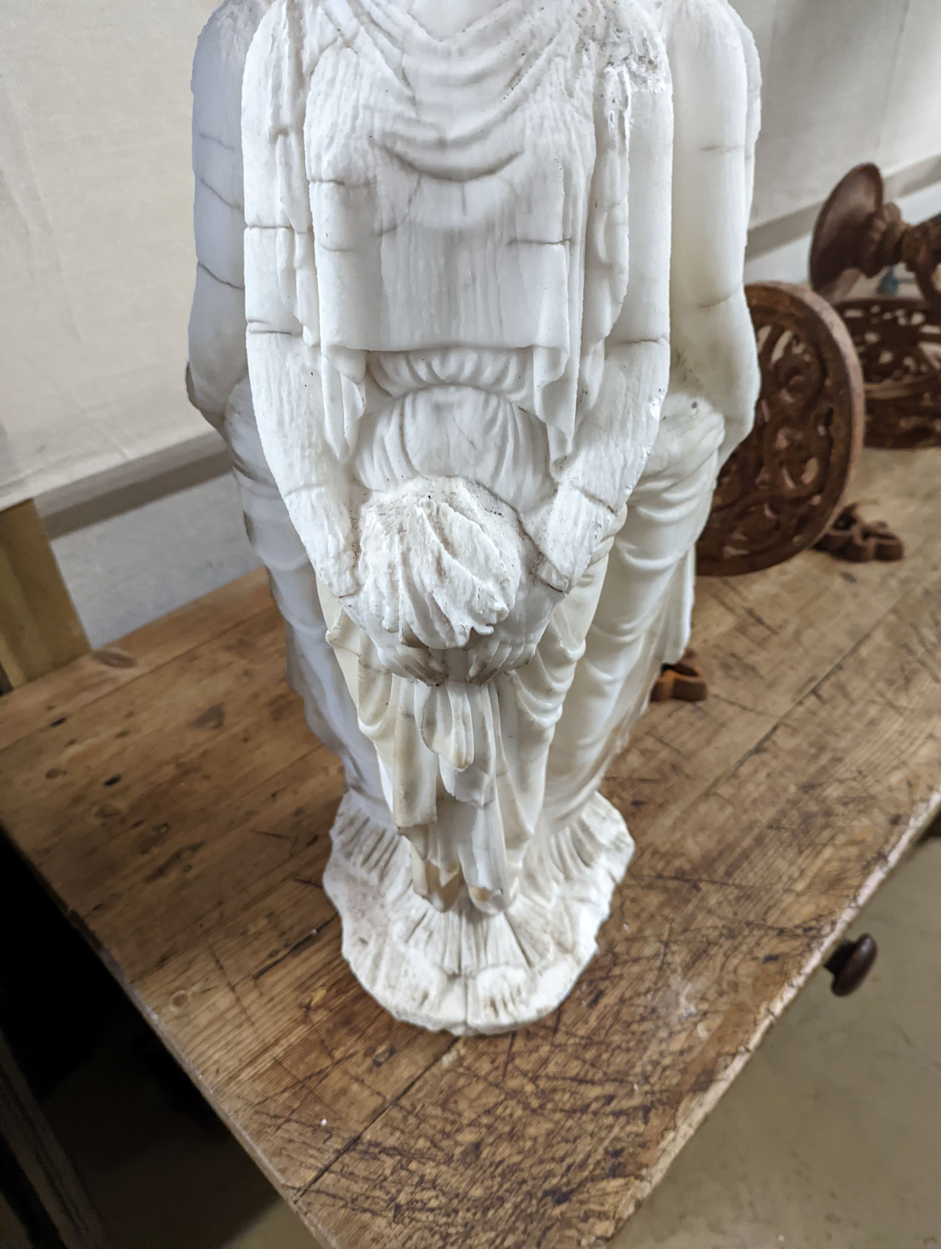 An Italian Alabaster figure of the three graces, 61cm Height